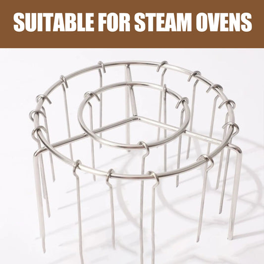 2 Pack Stainless Steel Air Fryer Skewer Rack, 360° No Flip Kabob Grill Stand
