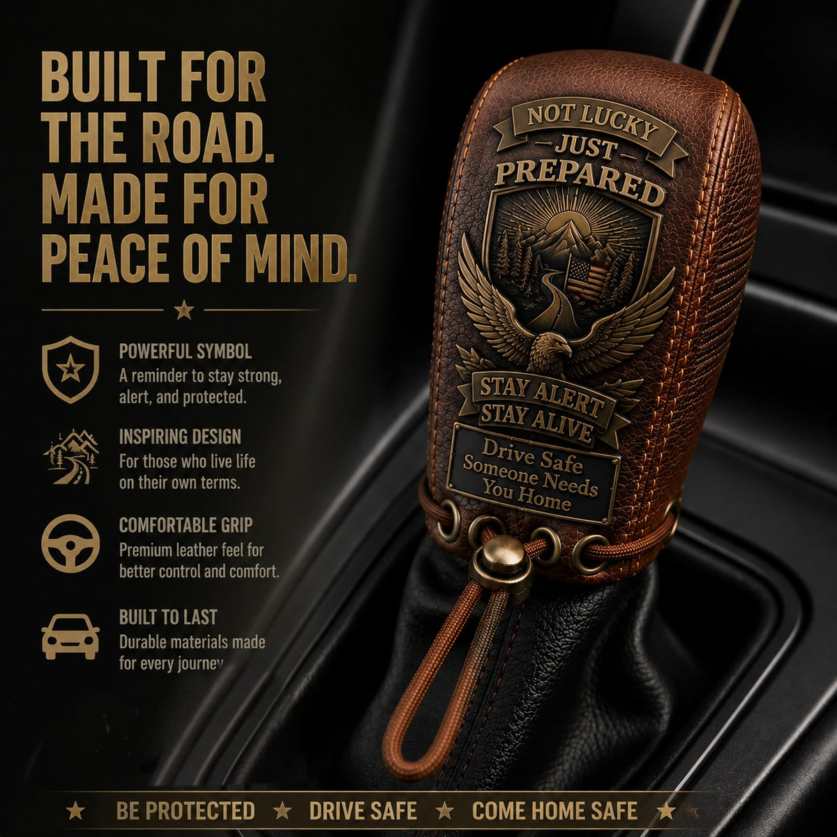 🎁"Built for the Road. Made for Peace of Mind." Premium Leather Gear Shift Cover
