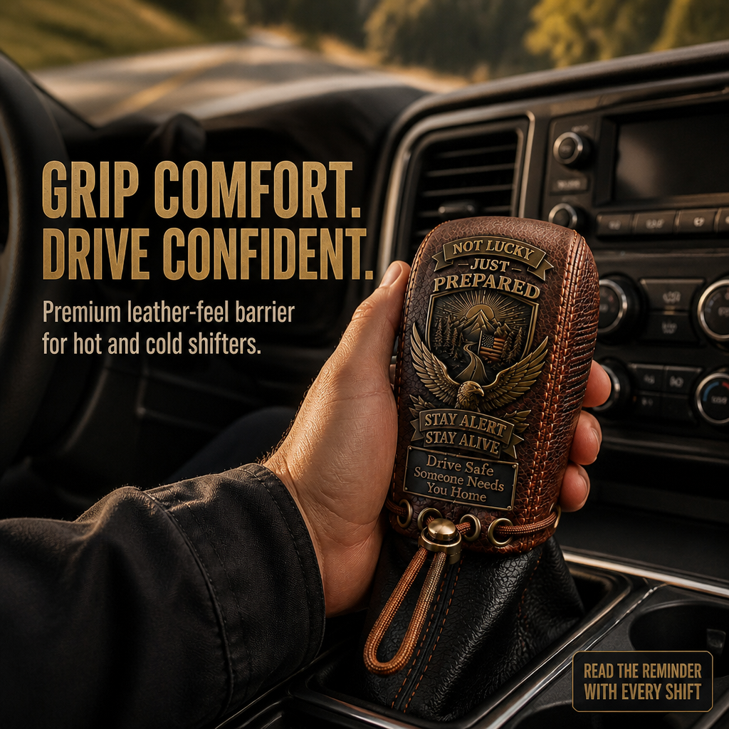 🎁"Built for the Road. Made for Peace of Mind." Premium Leather Gear Shift Cover