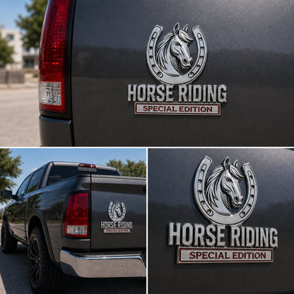 🐎 Horse Riding Special Edition 3D Chrome Metal Car Emblem