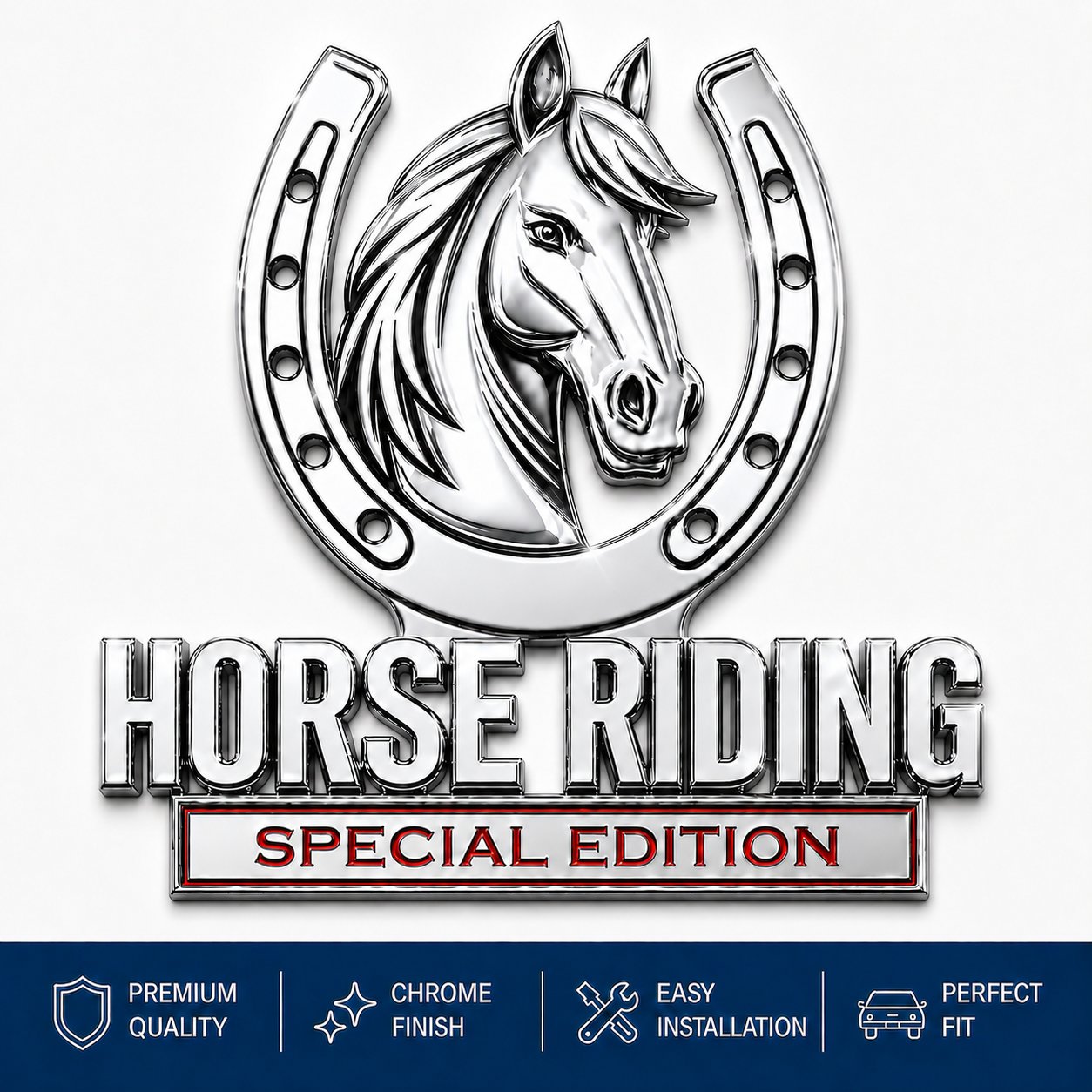 🐎 Horse Riding Special Edition 3D Chrome Metal Car Emblem
