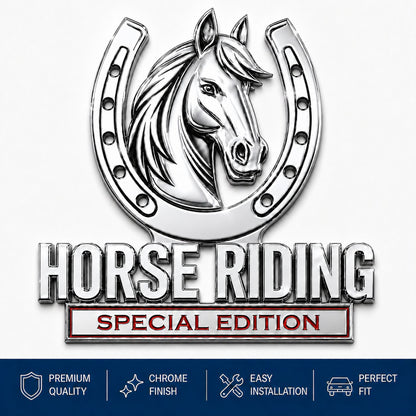 🐎 Horse Riding Special Edition 3D Chrome Metal Car Emblem