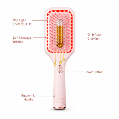 🌙 5-Minute Scalp Spa Brush | Red Light, Warm Massage & Oil Infusion