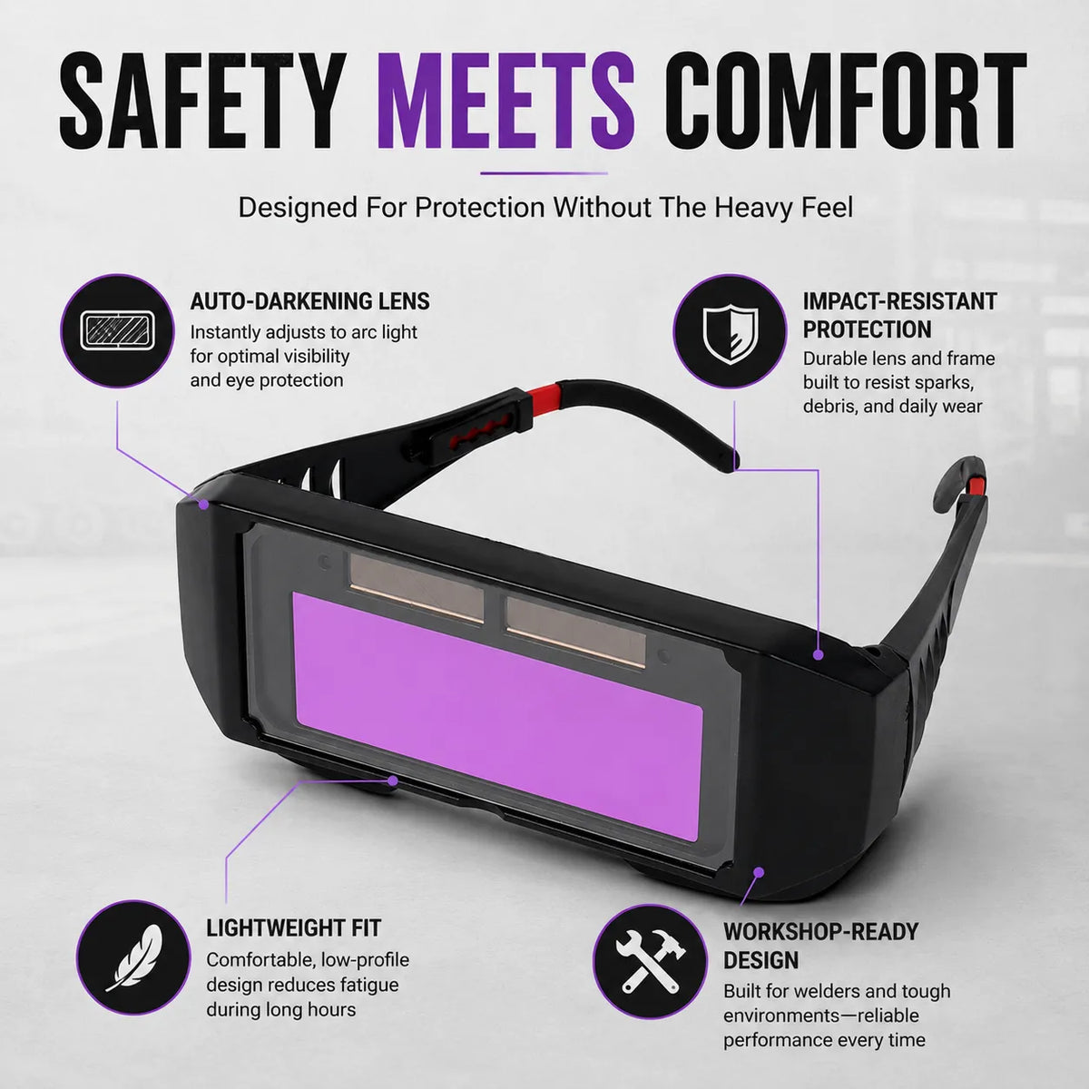 😎🛡️ Industrial Safety Welding Glasses – Anti-Glare, Impact-Resistant Protective Eyewear for Welders