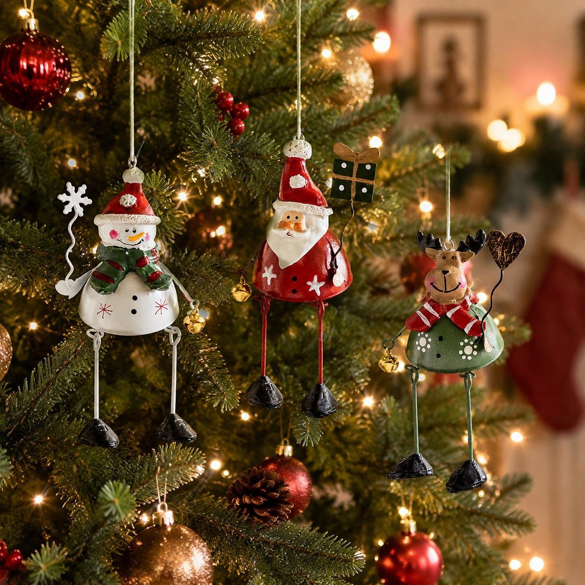 Hand painted Christmas ornament details