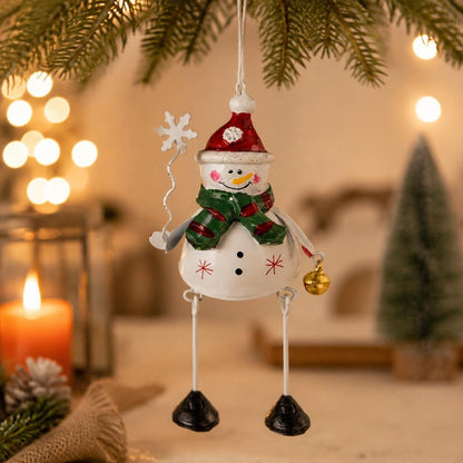 🦌✨ Hand-Painted Metal Dangling Leg Christmas Ornaments
