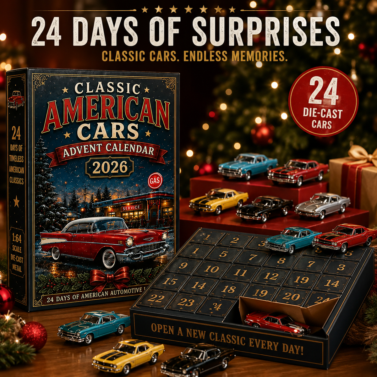 Motorcycle advent calendar collection display