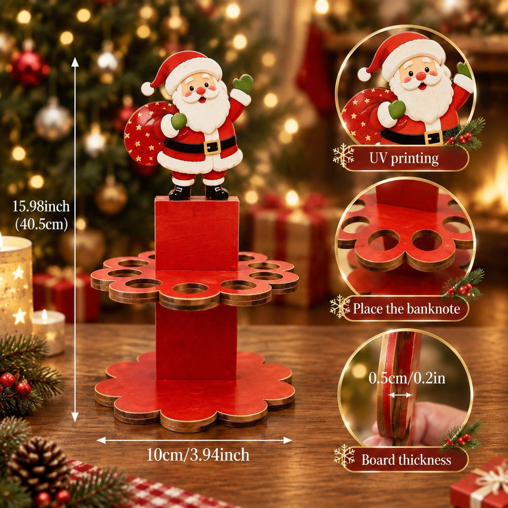 Christmas wooden money gift holder
