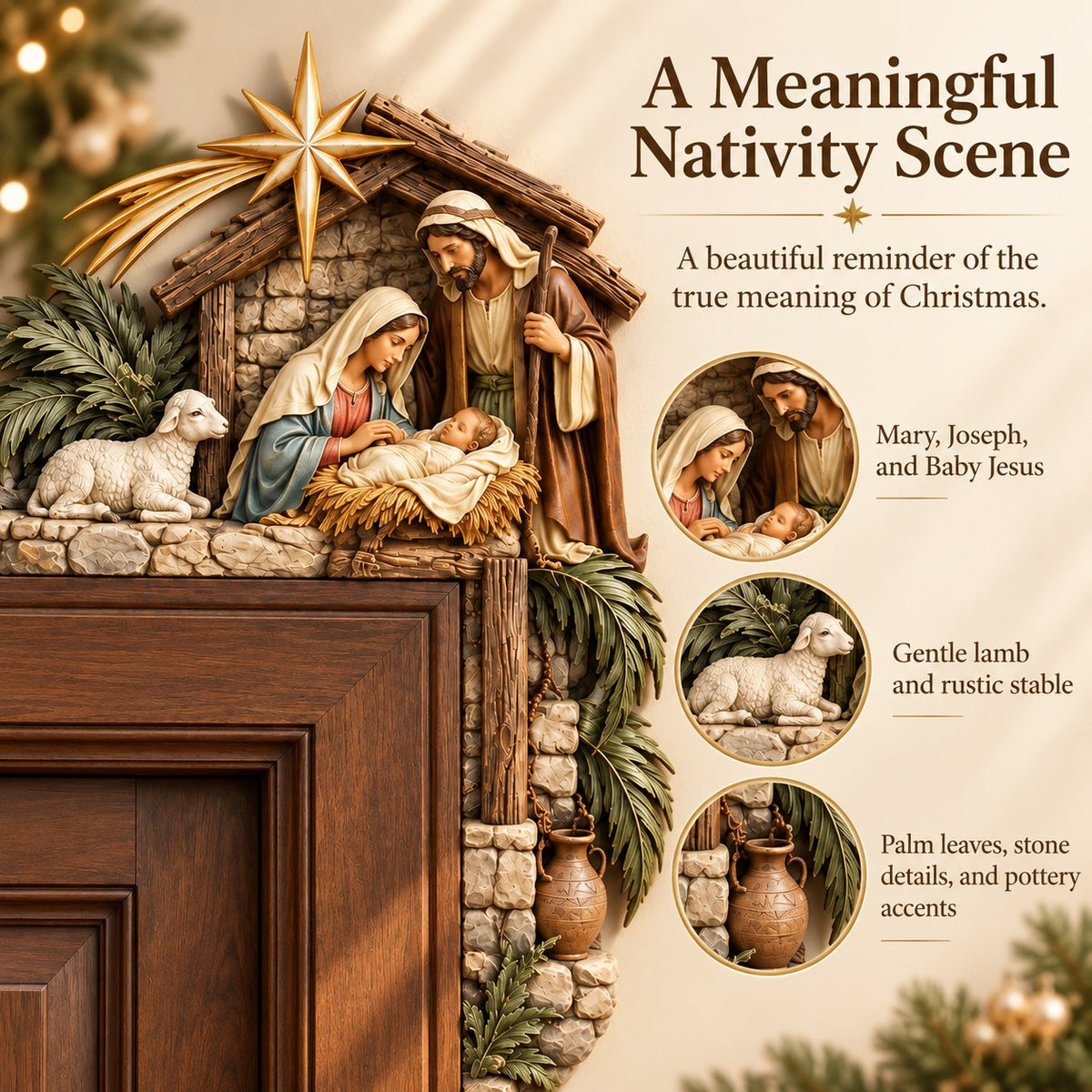 Christmas Nativity Door Frame Corner Decor