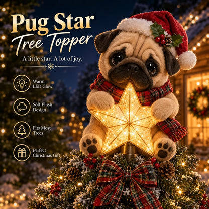 🎄🐶 Glowing Christmas tree top in dog shape – Illuminated Christmas tree top in dog shape