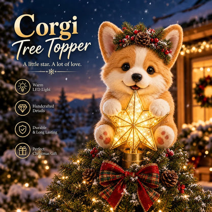 🎄🐶 Glowing Christmas tree top in dog shape – Illuminated Christmas tree top in dog shape