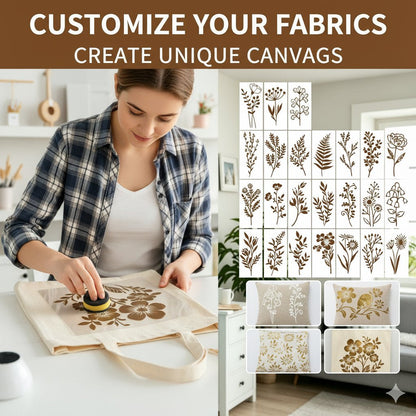 🔥24 PCS - Flower Stencils Painting Crafts Templates