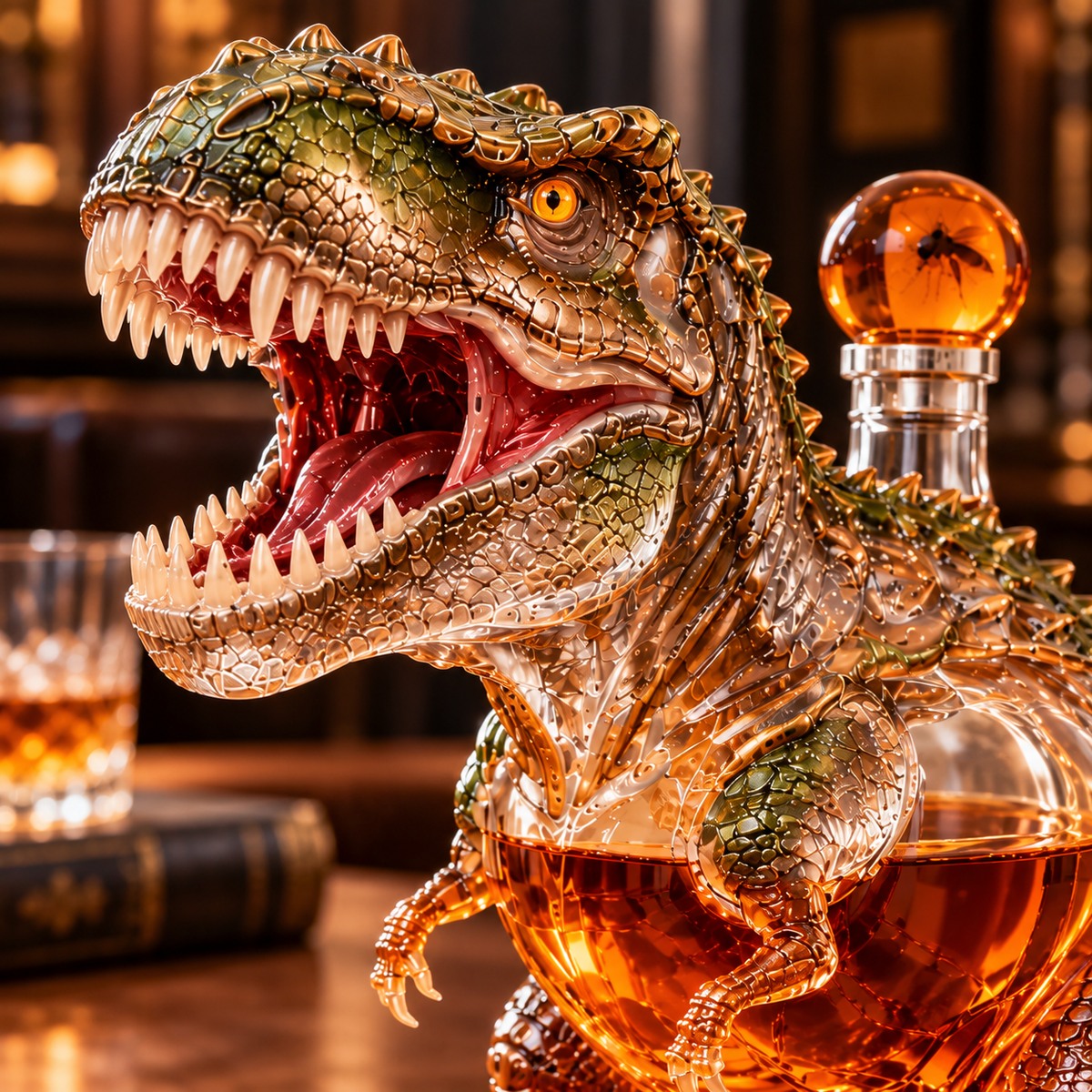 🦖T-Rex Glass Whiskey Decanter