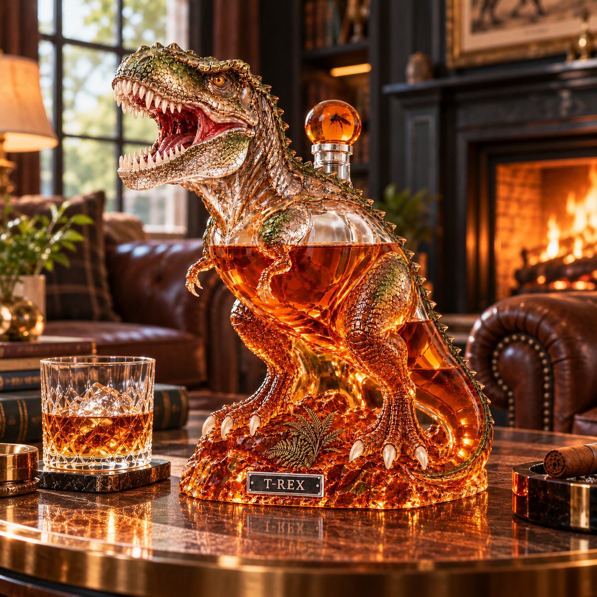 🦖T-Rex Glass Whiskey Decanter