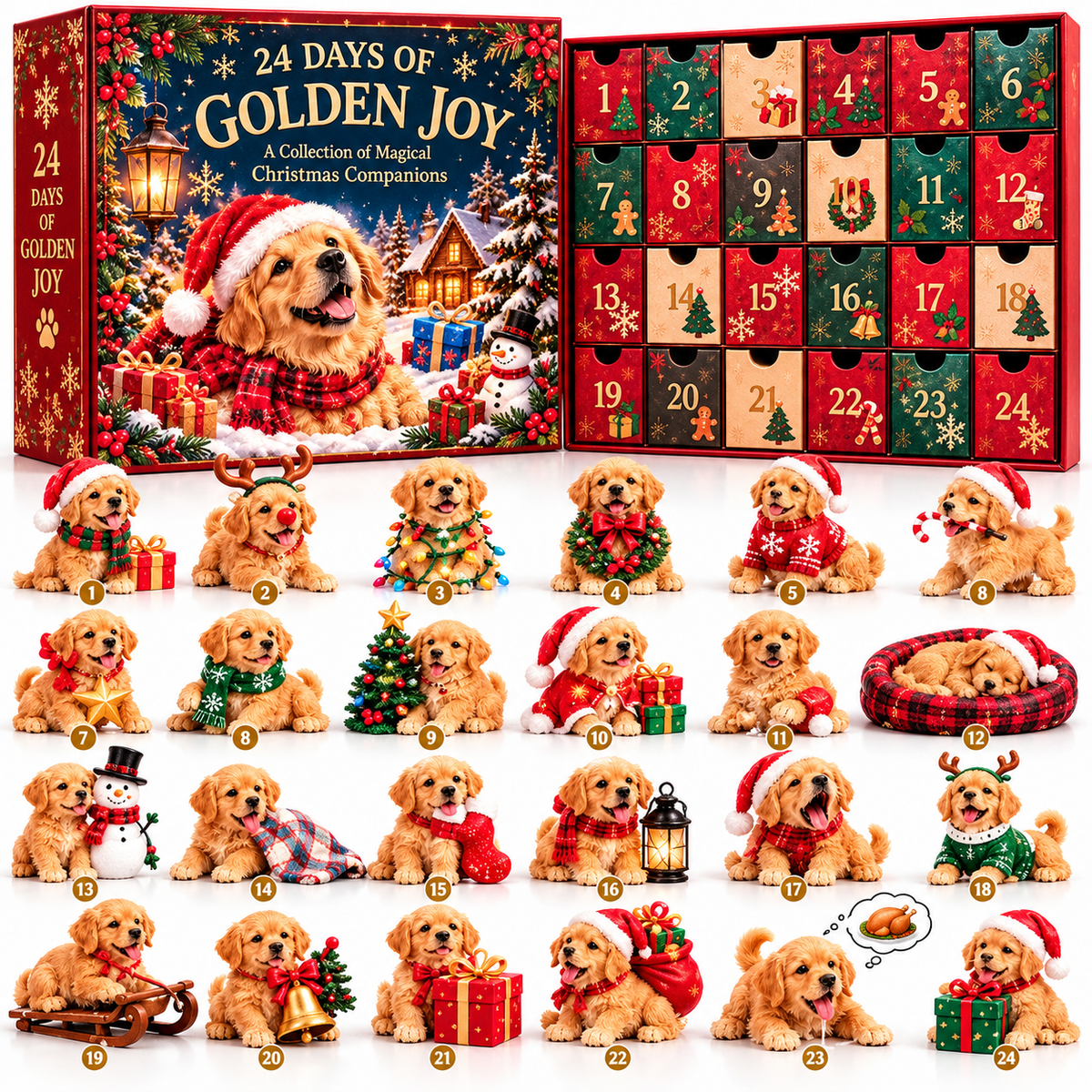 Golden Retriever Christmas Advent Calendar
