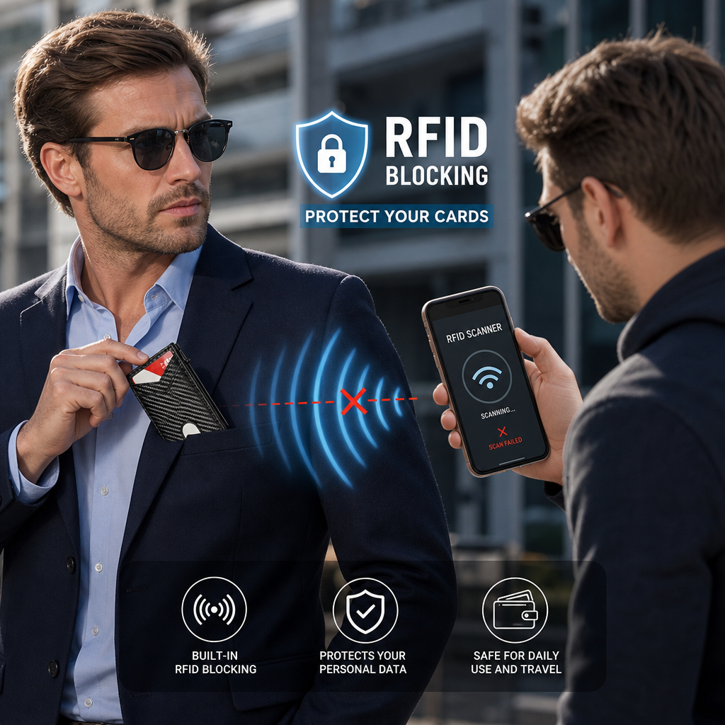 Slim Leather RFID Pop-Up Wallet with Cash Pocket (2026 Edition)
