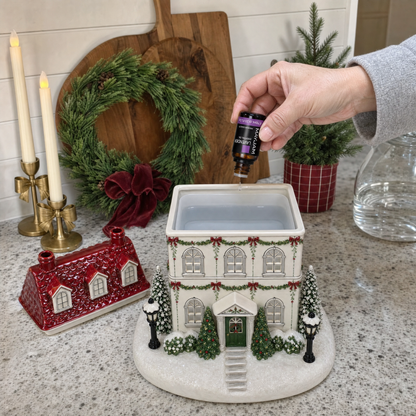 🎅 Lighted Christmas Village Aroma Diffuser – Chimney Mist & Glowing Windows