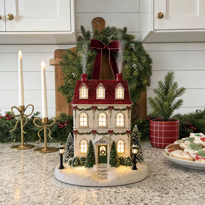 🎅 Lighted Christmas Village Aroma Diffuser – Chimney Mist & Glowing Windows