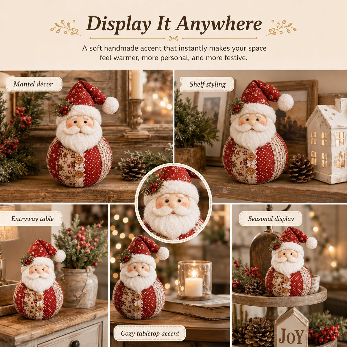 🎄 Christmas Fabric Doll DIY Kit