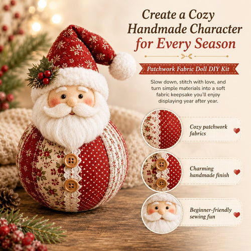🎄 Christmas Fabric Doll DIY Kit