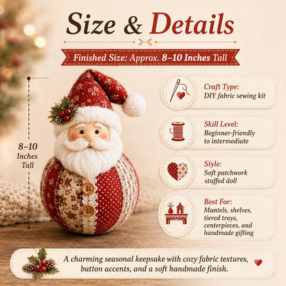 🎄 Christmas Fabric Doll DIY Kit