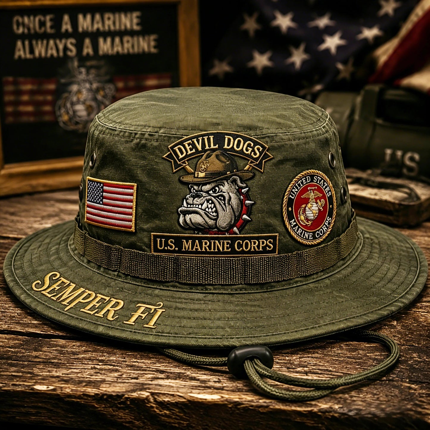 🇺🇸 Last Day Promo: 49% OFF -🐾U.S. Marine Corps Devil Dogs Tribute Boonie Hat