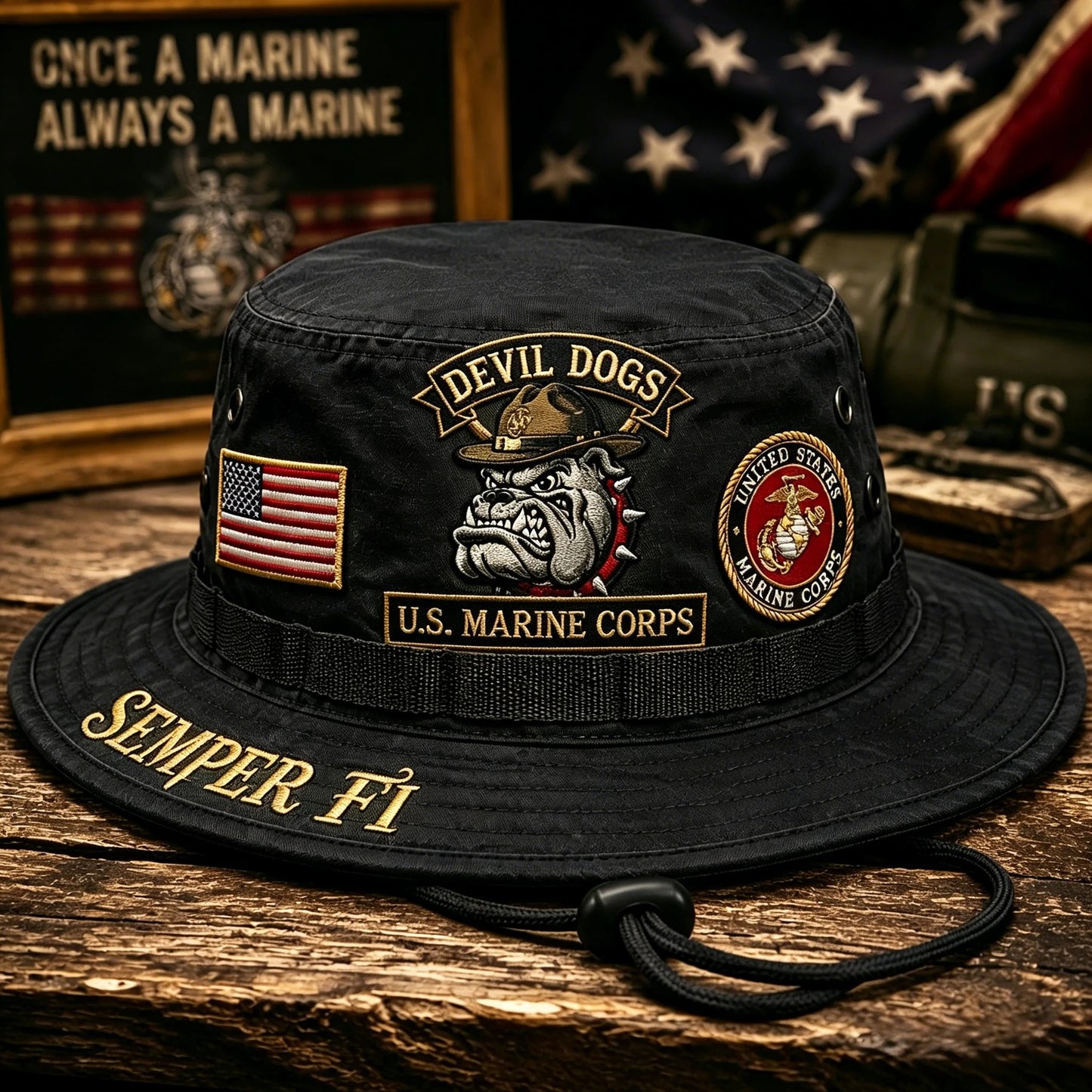 🇺🇸 Last Day Promo: 49% OFF -🐾U.S. Marine Corps Devil Dogs Tribute Boonie Hat
