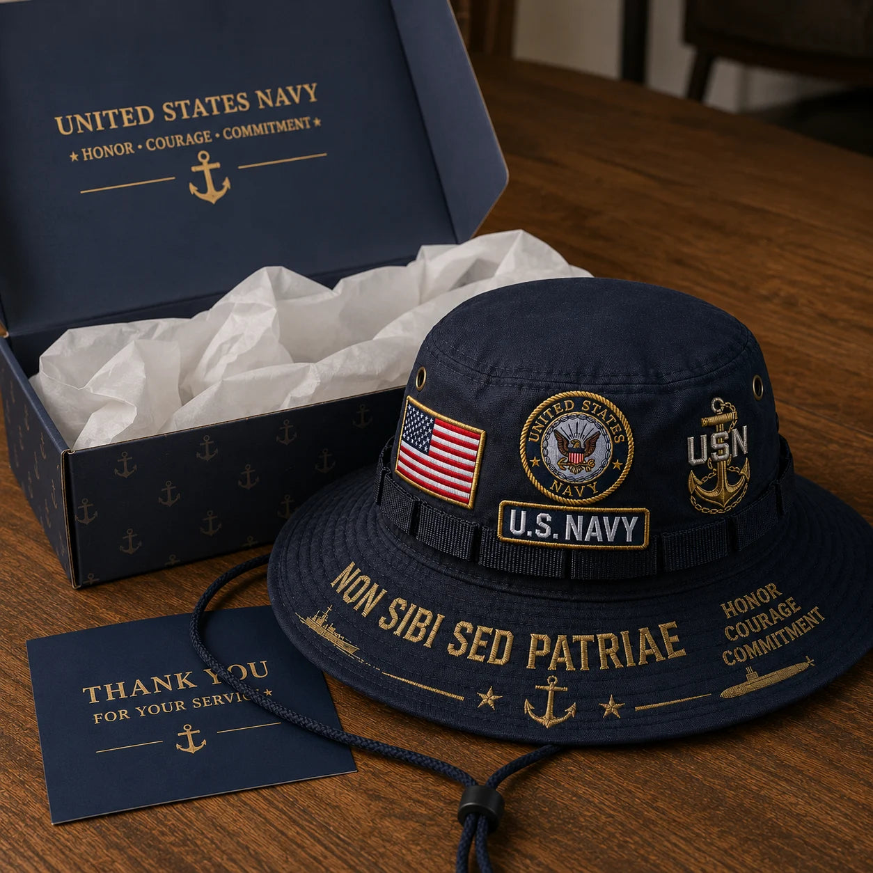 🇺🇸 Last Day Promo: 49% OFF - ⚓U.S. Navy Non Sibi Sed Patriae Tribute Boonie Hat