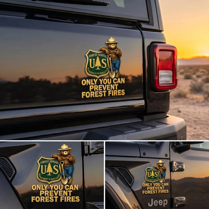 🇺🇸 Last Day Promo: 49% OFF - 🐻USFS Bear Only You Can Prevent Wildfires Car Emblem Metal Badge🌲