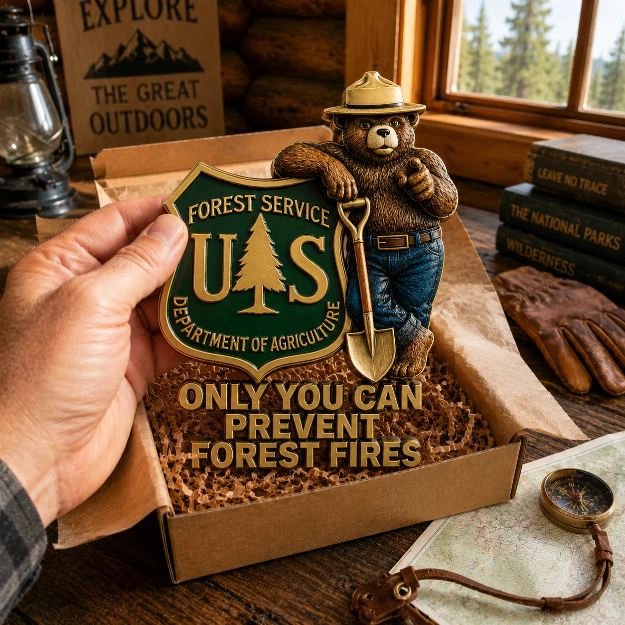 🇺🇸 Last Day Promo: 49% OFF - 🐻USFS Bear Only You Can Prevent Wildfires Car Emblem Metal Badge🌲