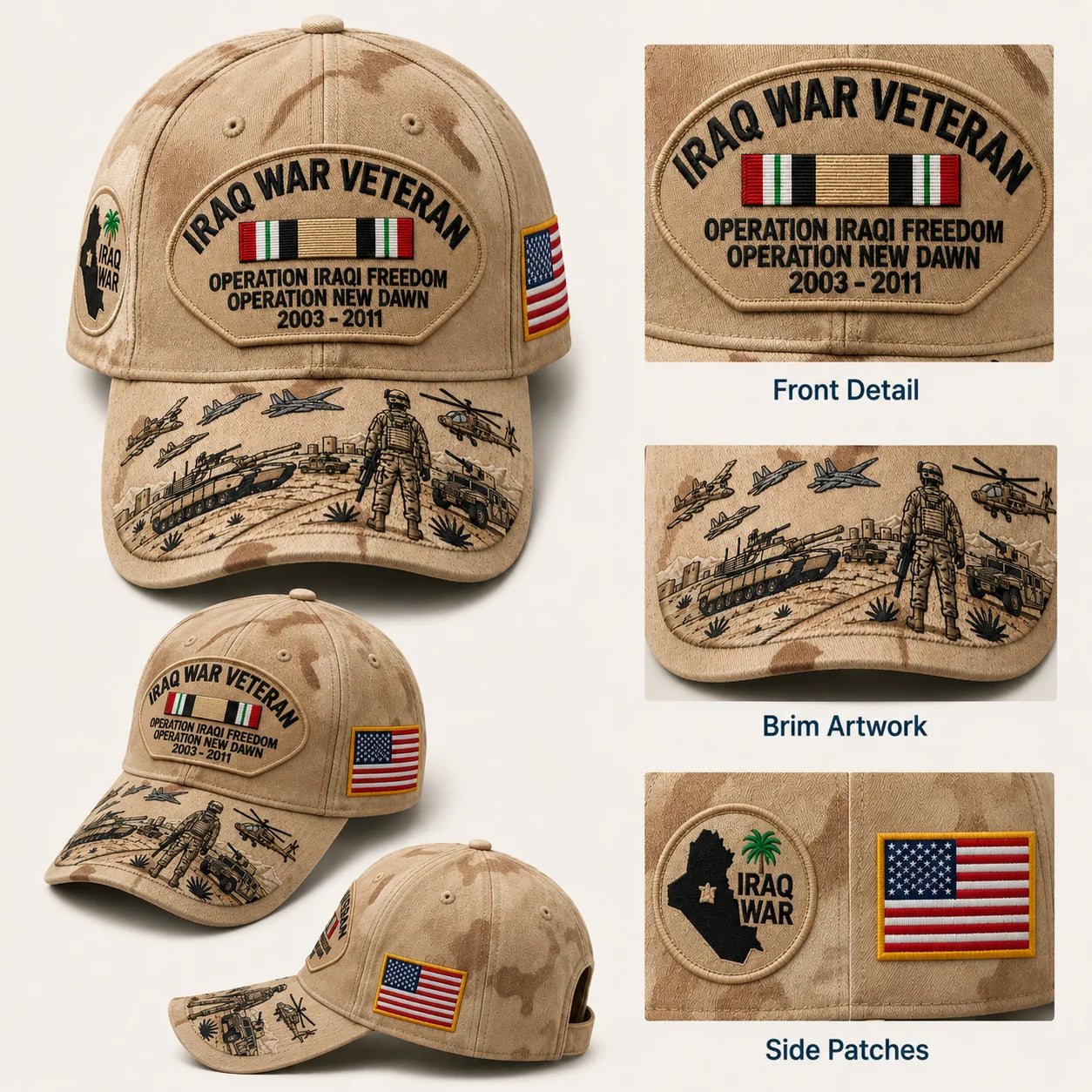 🇺🇸 Last Day Promo: 49% OFF 🎖️ - Iraq War Veteran Tribute Cap