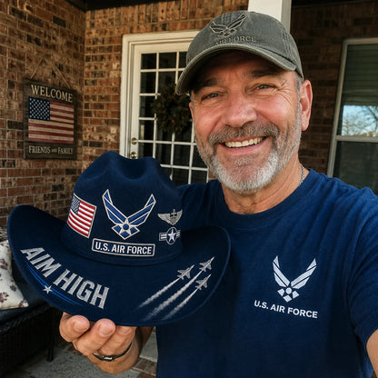 ✈️Last Day Promo: 49% OFF 🎖️ - U.S. Air Force Aim High Tribute Cowboy Hat