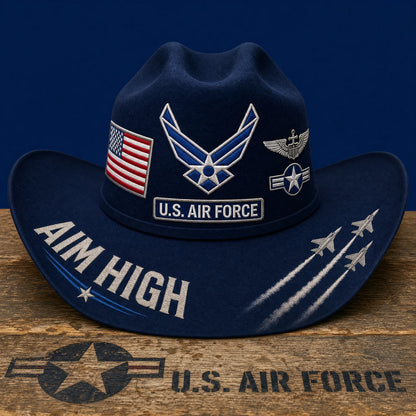 ✈️Last Day Promo: 49% OFF 🎖️ - U.S. Air Force Aim High Tribute Cowboy Hat