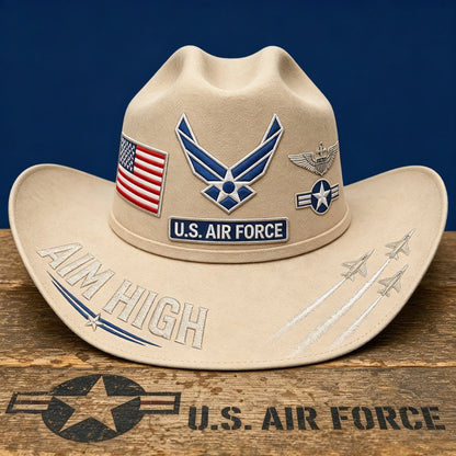 ✈️Last Day Promo: 49% OFF 🎖️ - U.S. Air Force Aim High Tribute Cowboy Hat
