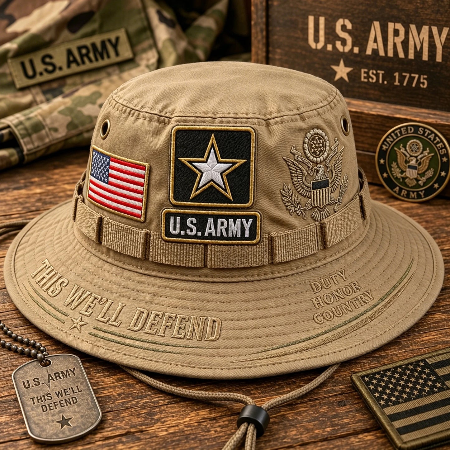 🇺🇸 Last Day Promo: 49% OFF 🎖️ - U.S. Army This We'll Defend Tribute Boonie Hat