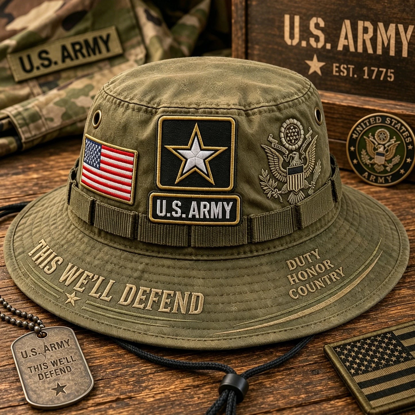 🇺🇸 Last Day Promo: 49% OFF 🎖️ - U.S. Army This We'll Defend Tribute Boonie Hat