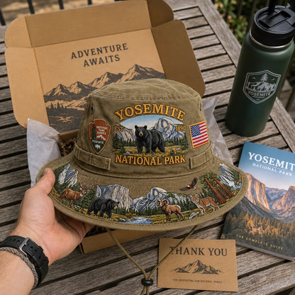 🇺🇸 Last Day Promo: 49% OFF 🐻 -Yosemite National Park Adventure Boonie Hat
