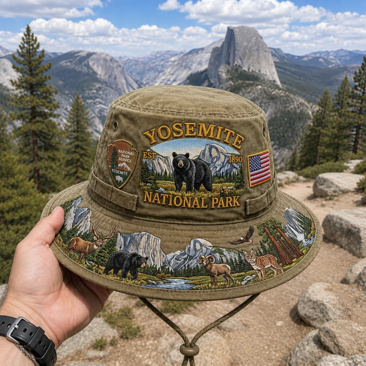 🇺🇸 Last Day Promo: 49% OFF 🐻 -Yosemite National Park Adventure Boonie Hat