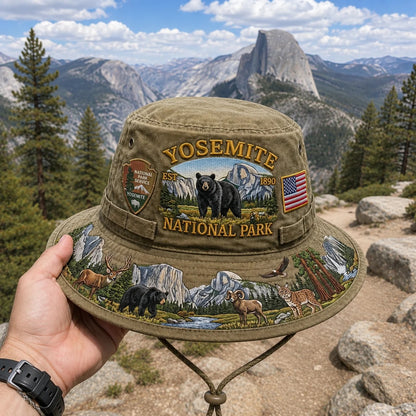 🇺🇸 Last Day Promo: 49% OFF 🐻 -Yosemite National Park Adventure Boonie Hat