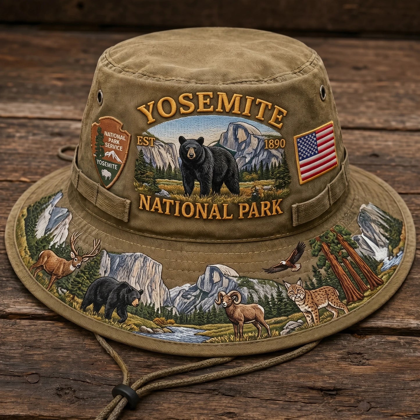 🇺🇸 Last Day Promo: 49% OFF 🐻 -Yosemite National Park Adventure Boonie Hat