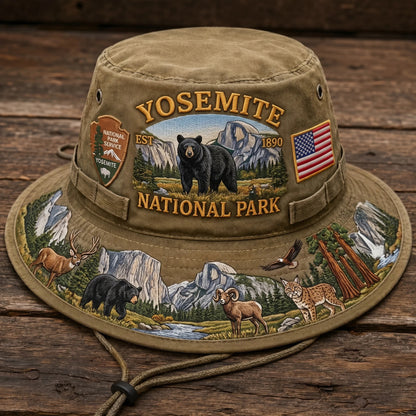🇺🇸 Last Day Promo: 49% OFF 🐻 -Yosemite National Park Adventure Boonie Hat