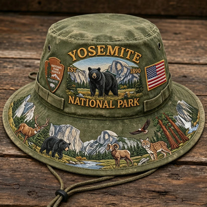🇺🇸 Last Day Promo: 49% OFF 🐻 -Yosemite National Park Adventure Boonie Hat