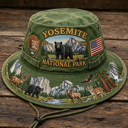 🇺🇸 Last Day Promo: 49% OFF 🐻 -Yosemite National Park Adventure Boonie Hat