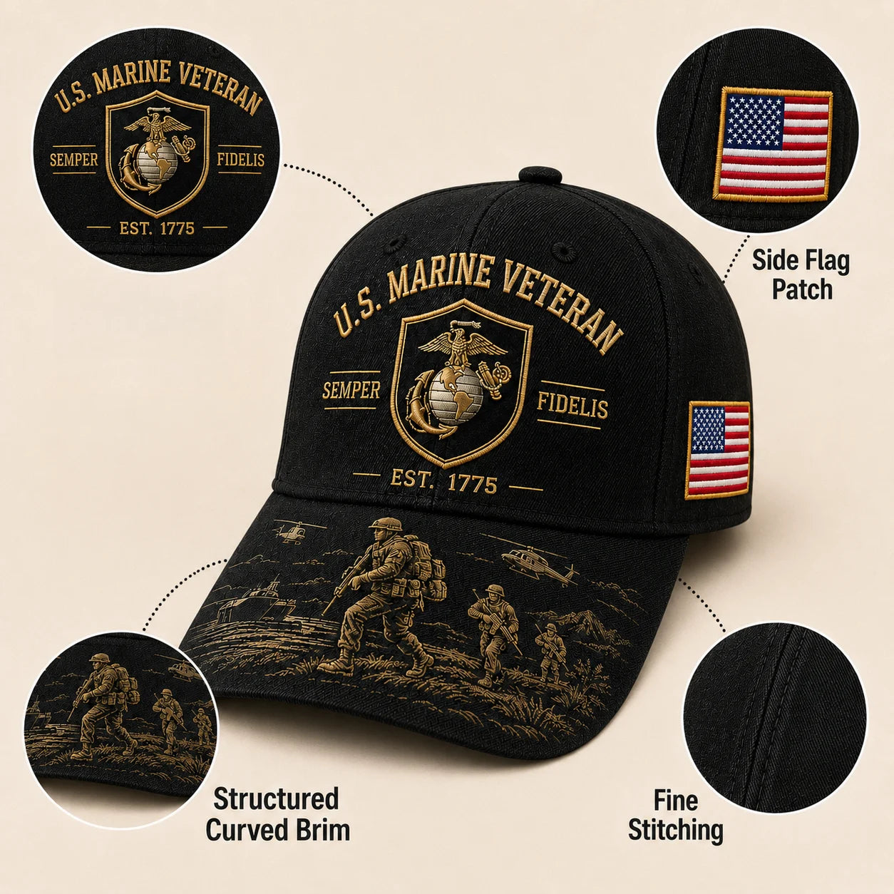 🏆Last Day Promo: 49% OFF! 🎖️U.S. Marine Veteran Semper Fidelis Commemorative Cap