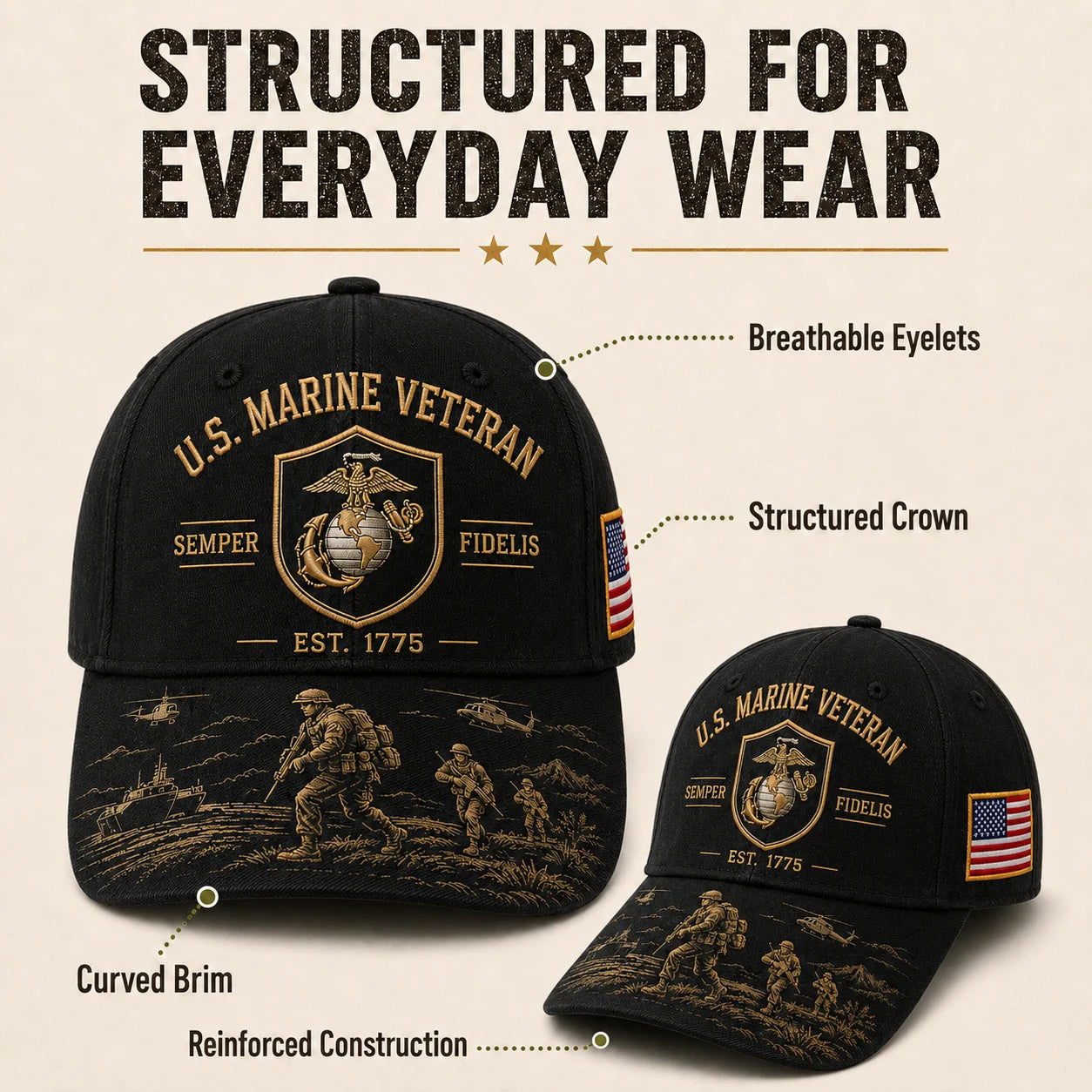 🏆Last Day Promo: 49% OFF! 🎖️U.S. Marine Veteran Semper Fidelis Commemorative Cap