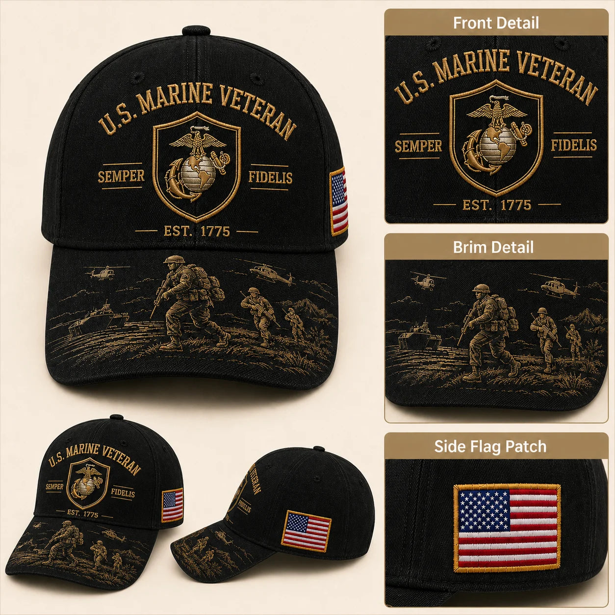 🏆Last Day Promo: 49% OFF! 🎖️U.S. Marine Veteran Semper Fidelis Commemorative Cap