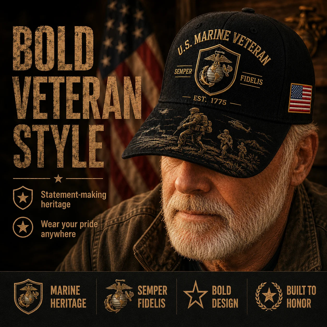 🏆Last Day Promo: 49% OFF! 🎖️U.S. Marine Veteran Semper Fidelis Commemorative Cap