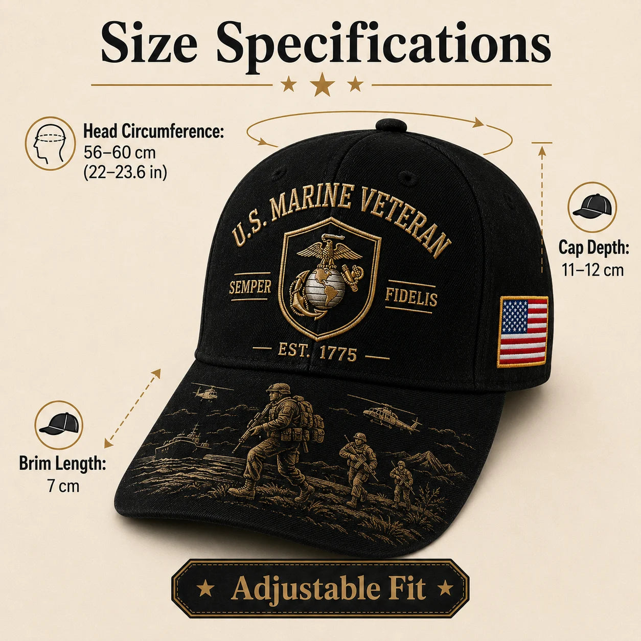 🏆Last Day Promo: 49% OFF! 🎖️U.S. Marine Veteran Semper Fidelis Commemorative Cap