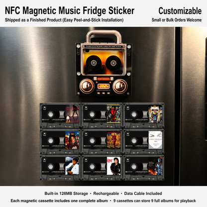 🎤 Iconic Pop Star NFC Fridge Magnet Music Player | Retro Vinyl Style Decor 🎵