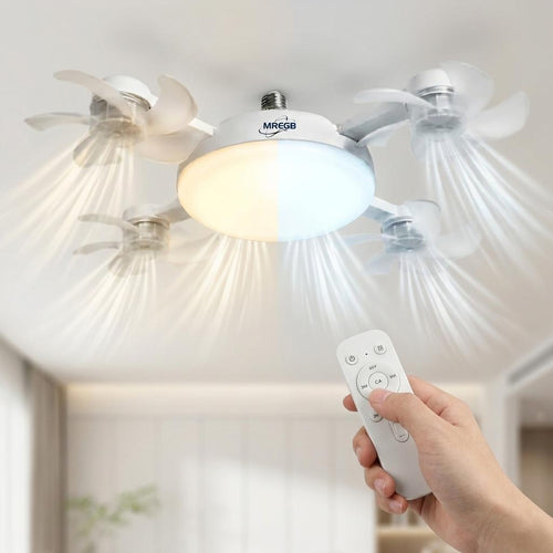 🔥2026 New E27 2-in-1 Fan Light | Silent Remote LED Cooling Combo
